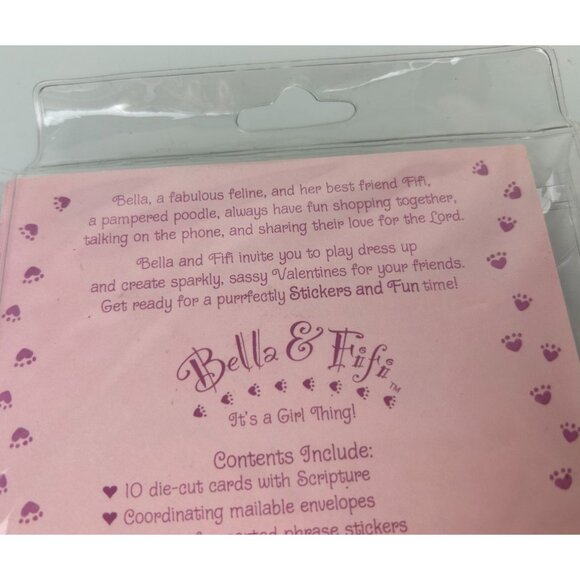 DaySpring Bella & Fifi Poodle & Cat Heart Stationary Valentine Set Scripture - Picture 11 of 11